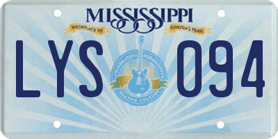 MS license plate LYS094