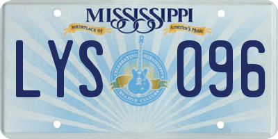 MS license plate LYS096