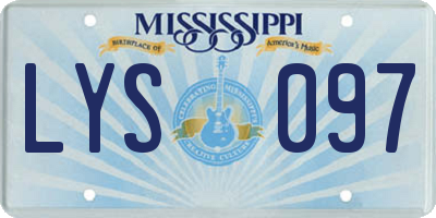 MS license plate LYS097