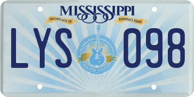MS license plate LYS098