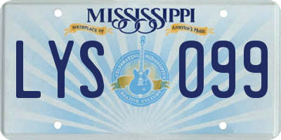 MS license plate LYS099