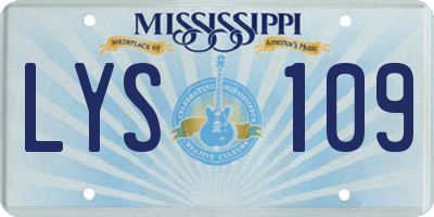 MS license plate LYS109