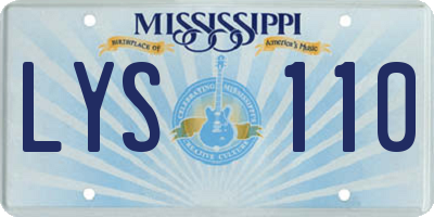 MS license plate LYS110