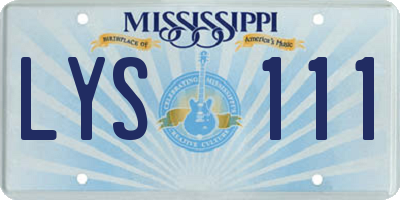 MS license plate LYS111