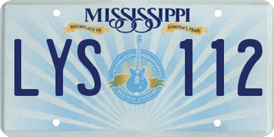 MS license plate LYS112