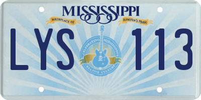 MS license plate LYS113
