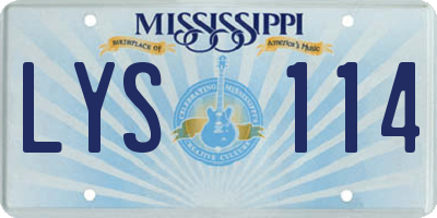 MS license plate LYS114