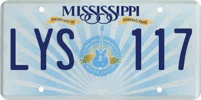 MS license plate LYS117