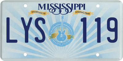 MS license plate LYS119