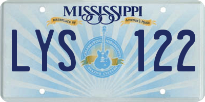 MS license plate LYS122