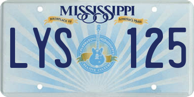 MS license plate LYS125
