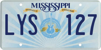 MS license plate LYS127