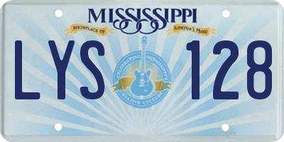 MS license plate LYS128
