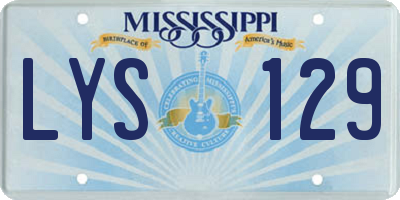 MS license plate LYS129