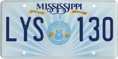 MS license plate LYS130