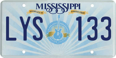 MS license plate LYS133
