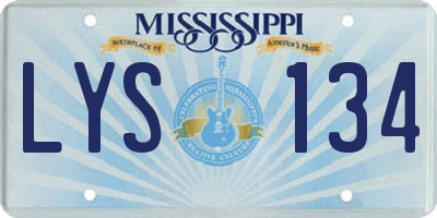 MS license plate LYS134