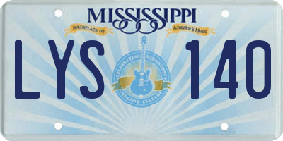 MS license plate LYS140