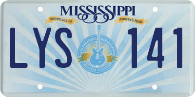 MS license plate LYS141