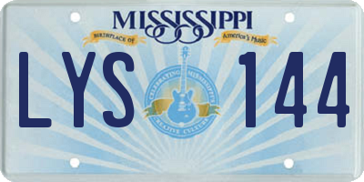 MS license plate LYS144