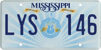 MS license plate LYS146