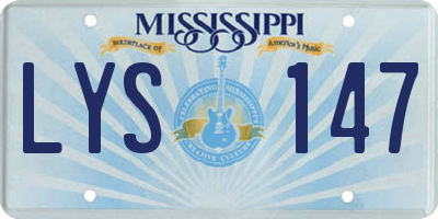 MS license plate LYS147