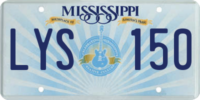 MS license plate LYS150
