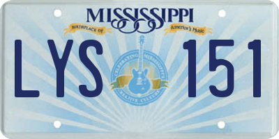 MS license plate LYS151
