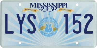 MS license plate LYS152