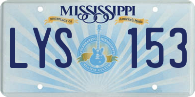 MS license plate LYS153