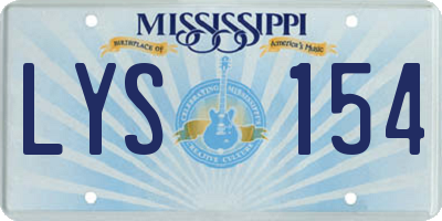 MS license plate LYS154