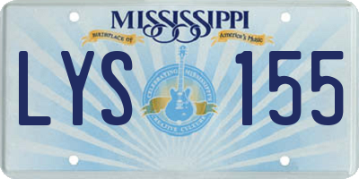 MS license plate LYS155