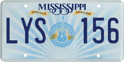 MS license plate LYS156