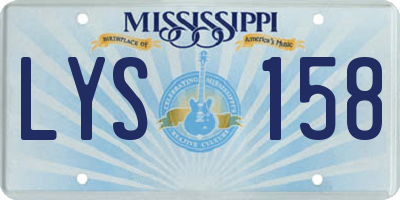 MS license plate LYS158