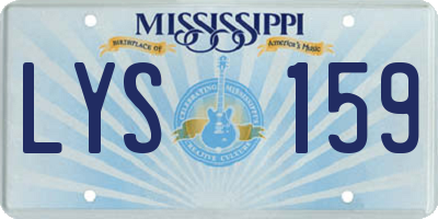 MS license plate LYS159
