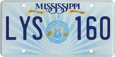 MS license plate LYS160