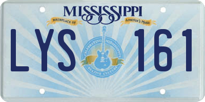 MS license plate LYS161