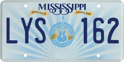 MS license plate LYS162