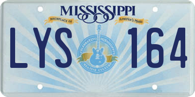 MS license plate LYS164