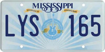 MS license plate LYS165