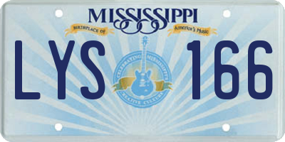 MS license plate LYS166