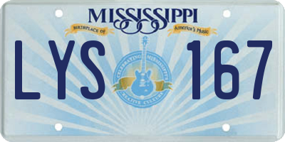 MS license plate LYS167