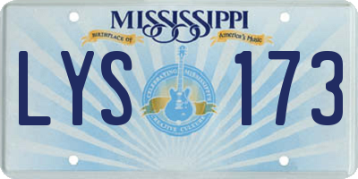 MS license plate LYS173