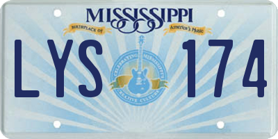 MS license plate LYS174