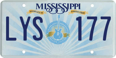 MS license plate LYS177