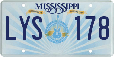 MS license plate LYS178