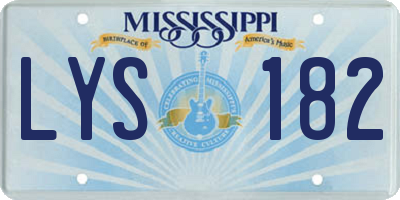 MS license plate LYS182