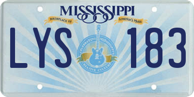 MS license plate LYS183