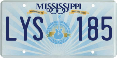 MS license plate LYS185