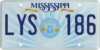 MS license plate LYS186